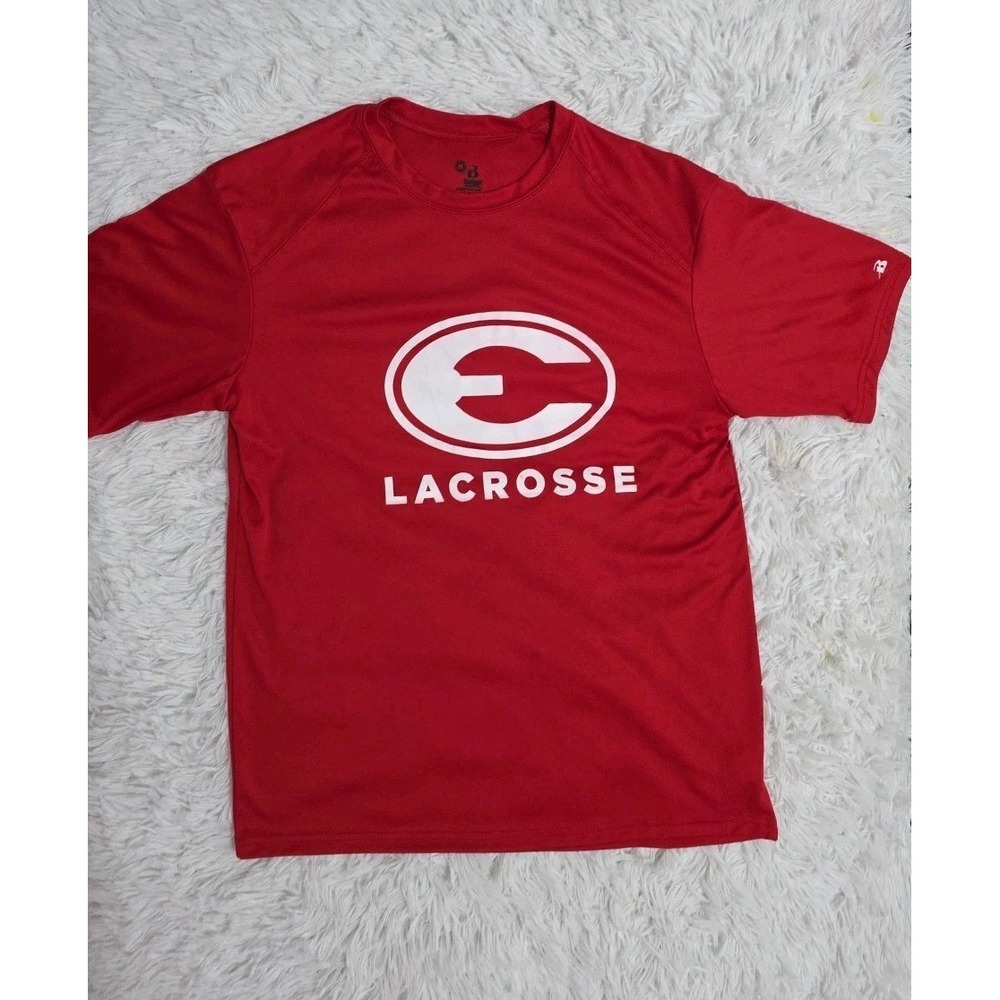 Badger‎ Red And White Sport Lacrosse Shirt Size Medium Dri Fit, Activewear